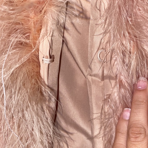 jocelyn Blush Pink Feathered Faux-Fur Utility Jacket - Picture 5 of 10